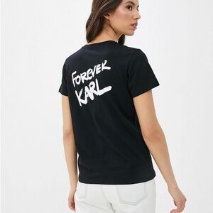 Karl Lagerfeld Forever Karl Black Tee with Red Heart size XS